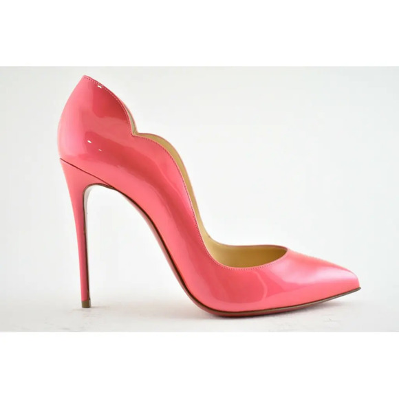 Christian Louboutin Hot Chick 100 Patent Fluo Metal Florida Pink Heel Pump 37 - Picture 2 of 12